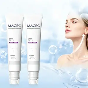 Collagen Neck Firming Cream with Hyaluronic Acid & Vitamins C+E, 5‑Roller Massage Applicator, Reduces Wrinkles & Double Chin, Relieves Edema, Anti‑Aging Neck Cream for Wrinkled Skin