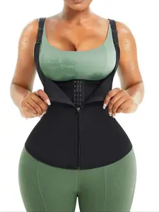 Women's Zipper Adjustable Shapewear Tank Top, Firm Tummy Control Breathable Fit Hook & Eye Closure Full Zip Up Shapewear Top for Daily Workout Gym Running, Birthday Wear Black Girl