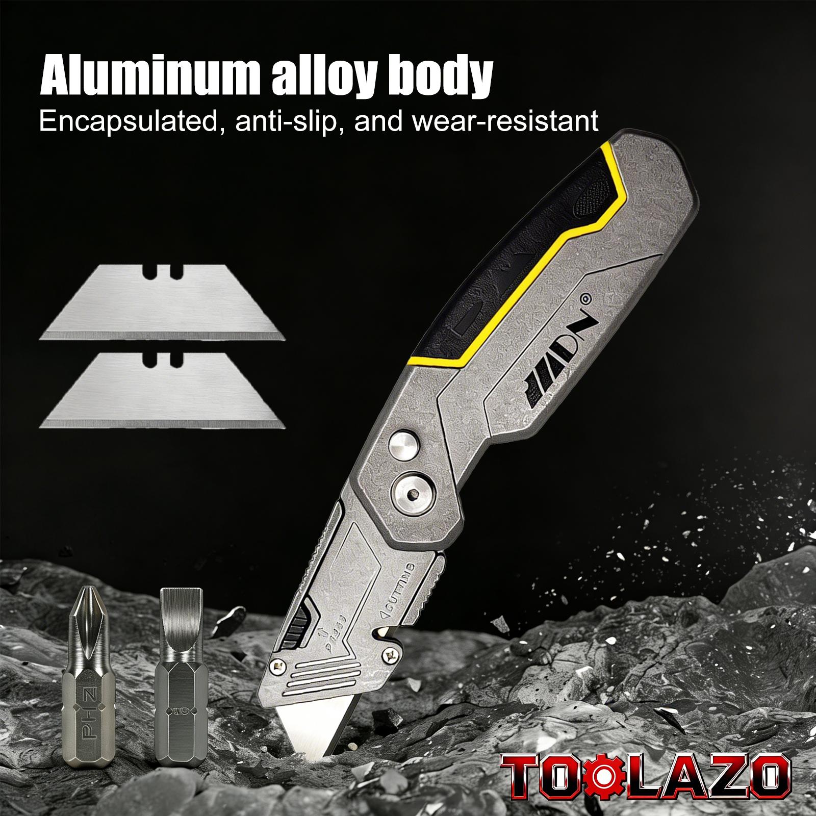 Heavy Duty Folding Multitool Knife - 6-in-1 Box Cutter & Screwdriver ...