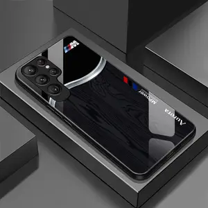 Suitable for [Galaxy S24 Ultra 5g] wood grain mobile phone case, high-value glass shell, personalized business style mobile phone case, simple new mobile phone case-888