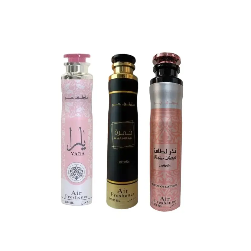 Lattafa Perfumes | 3 pc Air Freshener Set - Yara + Khamrah + Fakhar Women | Unisex Fragrances | Multiple Scents Gift Spray, Floral Fragrance, Fragrance Pack