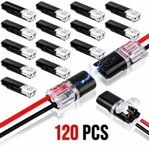 Double-Wire Plug-in Connectors for LED Strip Lights 2 Pin Design Low Voltage Wire Connectors with Locking Buckle Fast Connect Plugs  Quick-Clip Fasteners Safe Durable Heat-Resistant Polycarbonate Copper Flame-Retardant Coating