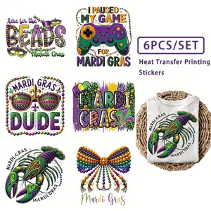 6 Pcs Carnival Theme Heat Transfer Vinyl HTV Iron on Patches for T Shirts Washer Resistant DIY Craft Decals for Kids Adults