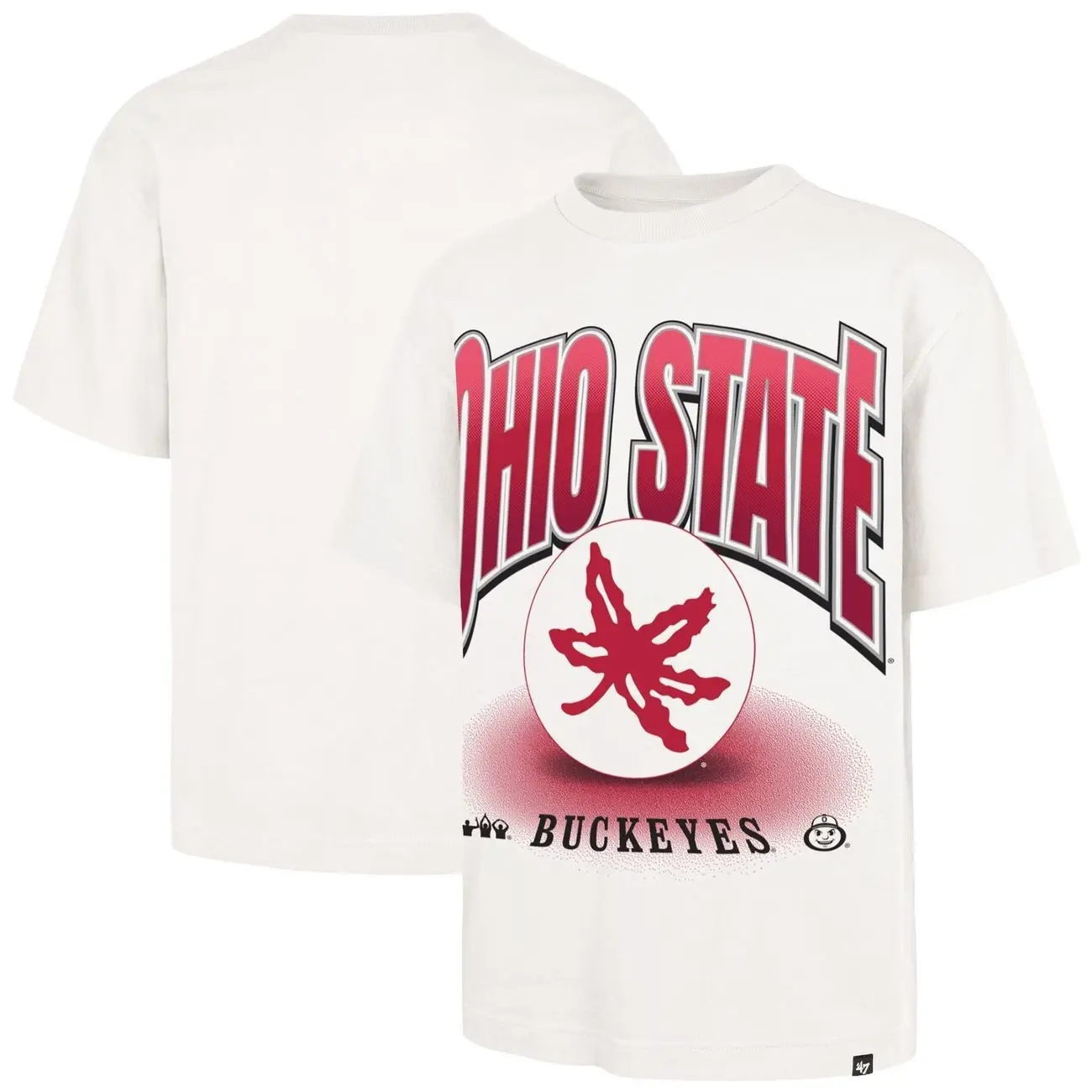 Ohio State Buckeyes 'Vintage Graphic T-Shirt, Oversized Streetwear Tee, Premium Cotton Short Sleeve Top, Retro Y2K Casual Unisex Shirt for Men & Women Team Flex Foundation T-Shirt - Cream