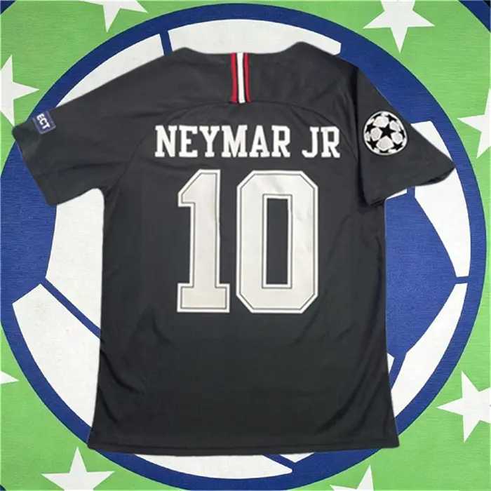 18 19 Away Black Neymar 10 Short Sleeve Soccer Jersey