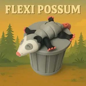 Adorable Articulated Possum with Trash Can Fidget Toy - Lifelike Design for Stress Relief & Quirky Fun Accessories adhd tools sensory toy