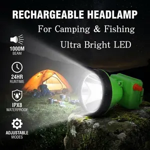 6707 LED Rechargeable Headlamp Waterproof Zoom Outdoor Camping Fishing
