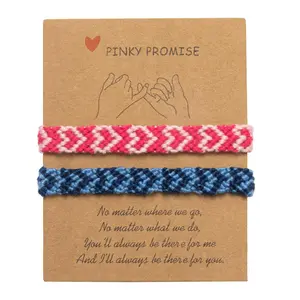 Heart Friendship Bracelets Pinky Promise Pink Best Friends Distance Matching for Women Valentine Couple Family