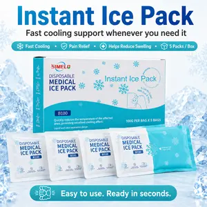 SIMELO Instant Ice Cold Pack (6 Packs) – Disposable Single Use Cold Therapy Pack for First Aid Pain Relief, Swelling & Inflammation – Medical Grade, Instant Activation Cold Compress for Post-Surgery Care, Injury Recovery & Family Emergency Kit