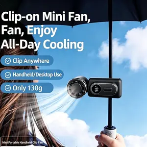 Umbrella Clip-On Cooling Accessory - 180° Rotatable, Ultra-Light Portable Cooler for Summer Outdoor Activities, 5-Speed Adjustable Airflow for Commute, Camping & Daily Use
