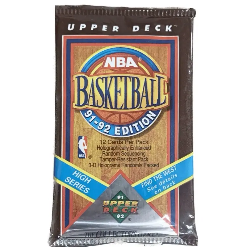 High Series  91-92 Upper Deck NBA Basketball Edition Inaugural12 Cards Per Pack RandomTempo Refill Pack 3-D Highlights