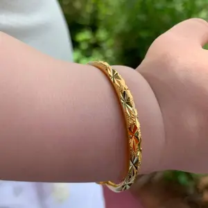 Ethlyn 2pcs/lot  Kids Jewelry Golden Mini Bangles &bracelets Birthday Christmas Gifts for little  boys and girls