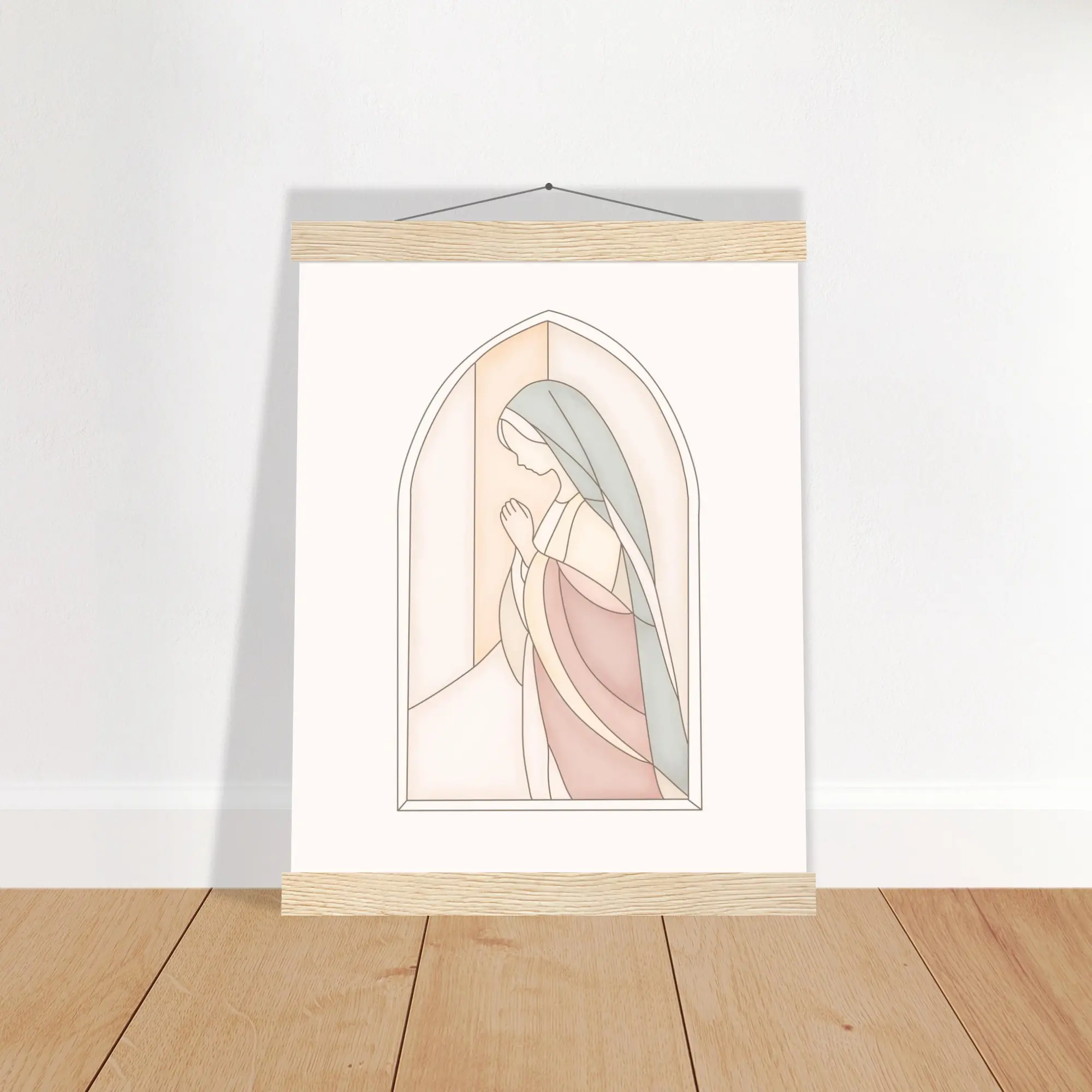 No drilling needed — Mother Mary art with magnetic hanger