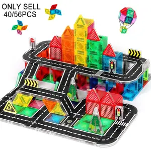 40/56pcs Mini Magnetic Building Block Toy Set, Magnetic Tiles Set, Portable Children Stem Creative Educational Toy, Perfect Birthday Holiday Gift