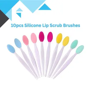10pcs Silicone Lip Scrub Brushes – Double-Sided Lip Exfoliators & Nose Blackhead Removal Brushes, Face Cleansing Scrubber Tools for Women & Men