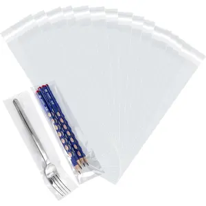 2x8 IN Cellophane Bags 200 Pack, 2.76 Mil Thick Clear OPP Self Sealing Bags, Resealable Plastic Bags for Pretzel Rods, , Earrings, Necklaces, Cookies, Snacks, , Bakery, Spoon Packaging