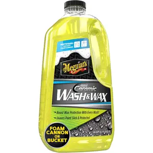 Meguiar's Hybrid Ceramic Wash & Wax - Sophisticated Car Wash Gently Cleans and Adds Shine and Slickness While Boosting Paint with Hybrid Ceramic Wax and Extreme Water Beading - 48oz