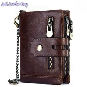 Men's wallet leather retro anti-theft brush anti-degaussing first layer cowhide wallet young business student short