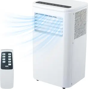 10000 BTU Quiet Portable Air Conditioner - White, with Remote Control, Dehumidifier & Fan Functions, Suitable for Rooms Up to 350 Sq Ft, Quiet Portable AC