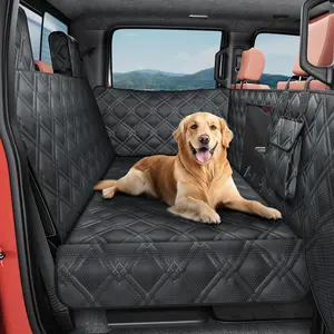 PetSafe Truck Back Seat Extender for Dogs - Waterproof Full Size Pickup Pet Seat Cover with Door Protection Hard Bottom Holds 400 lbs Dog Hammock for F150 RAM 1500 & More Plain Design