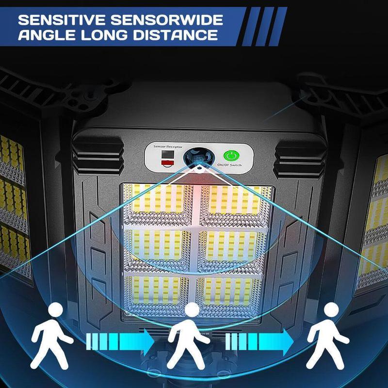 LED Solar Flood Light, Outdoor Motion Sensor Light, 800 LEDs Solar Security Lights,Remote Control, IP65 Waterproof,Super Bright 3 Brightness 3 Modes,6000mAh Motion Sensor Outdoor Lights for Outside,Perfect Christmas & New Year Gift ldea