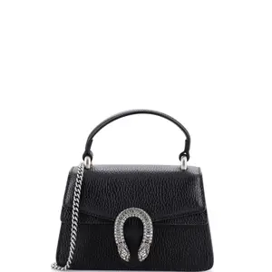 Pre-owned GUCCI Crystal, Leather Top Handle Bags Dionysus Top Handle Bag Leather with Crystals Mini by Rebag