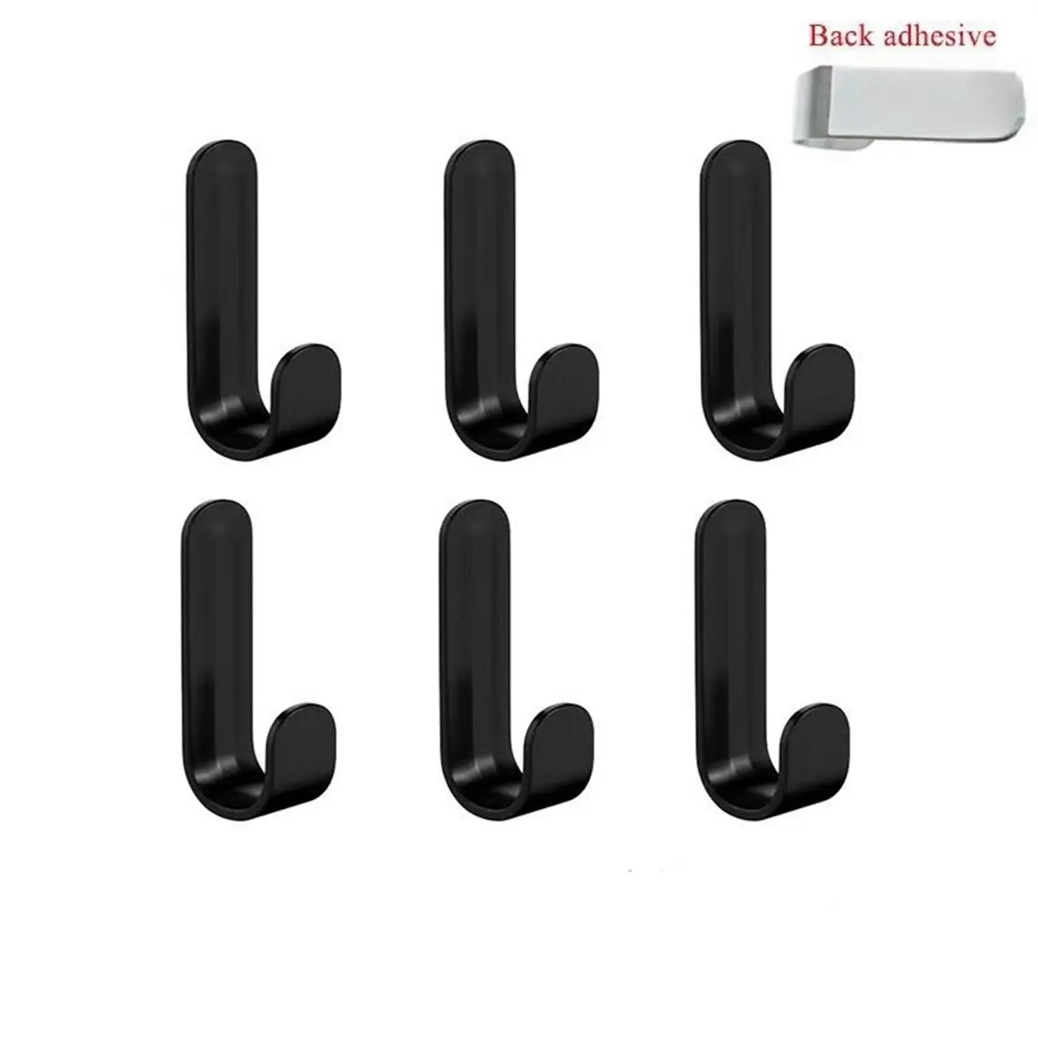 Wall Mounted Hook, 6 Counts Multi-purpose Self-adhesive Punch-free Wall Hook, Durable Sturdy Hook for Organizing Keys Clothes Towels & More, Summer Gift Ideas, Home Organizer