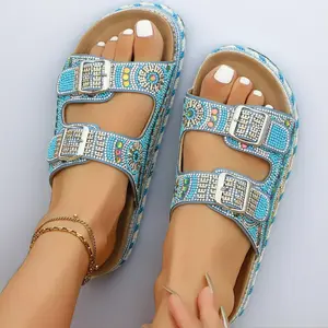 Women Comfort Slides with Natural Cork Footbed Arch Support Soft Flat Sandals for Beach Pool Outdoor Spring Summer Walking and Casual Wear