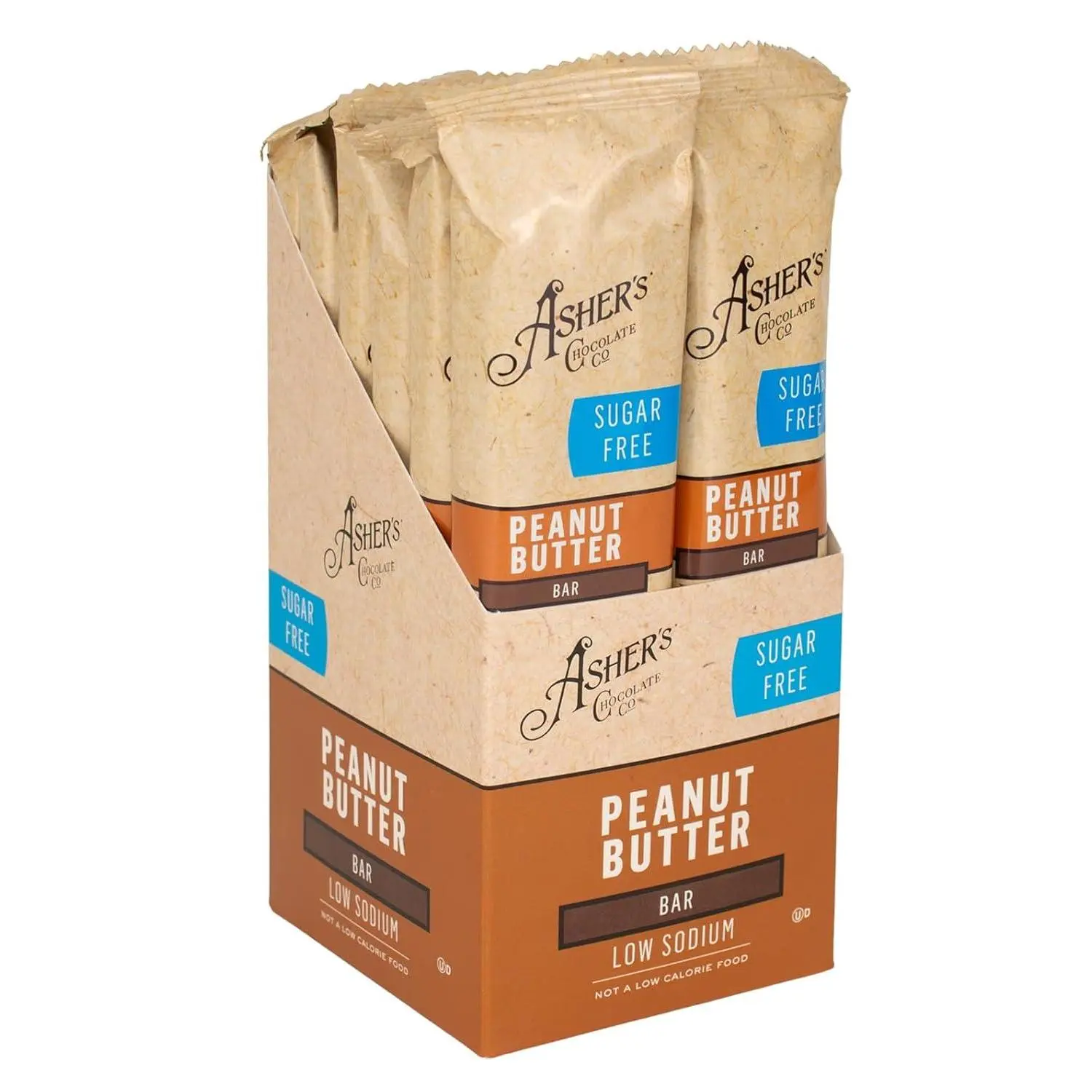 Ashers Sugar Free Peanut Butter Chocolate Bar 1.6 oz 12 ct