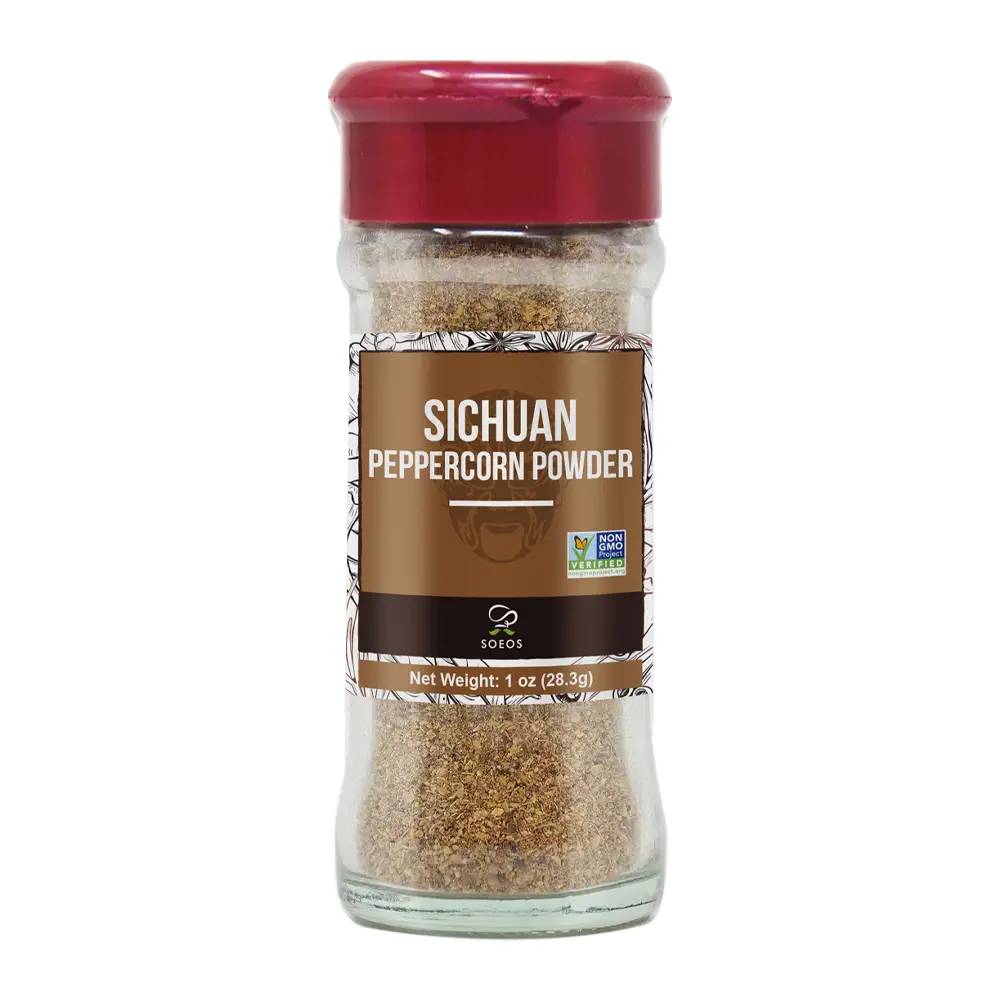 Soeos Sichuan Peppercorn Powder 1oz (28.3g) - Non-GMO Verified, Ground Sichuan Green Peppercorns - Flavor, Spice