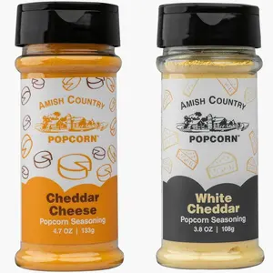Amish Country Popcorn | Seasoning Variety Pack | Cheddar Cheese - 4.7 oz and White Cheddar Cheese - 3.8 oz Popcorn Seasoning | Old Fashioned, Non-GMO and Gluten Free