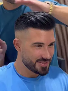 Men‘s Toupee Ultra Thin Skin Unprocessed Hair System Glueless Human Hair, Handmade V-Looped Hair System, PU Thin Skin Realistic Hair Toupee Unprocessed Hair Style for Hair Loss Daily Use 6 Inch Hair Replacement