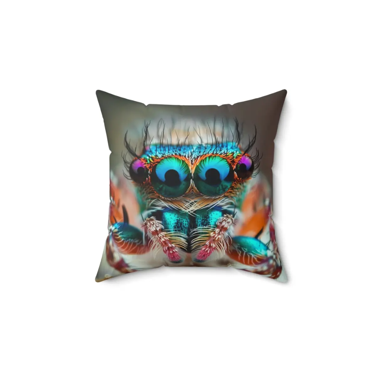 Jumping Spider, Arachnid, Double sided pillow, Accent Pillow, Home Decor, Spun Polyester Square Pillow