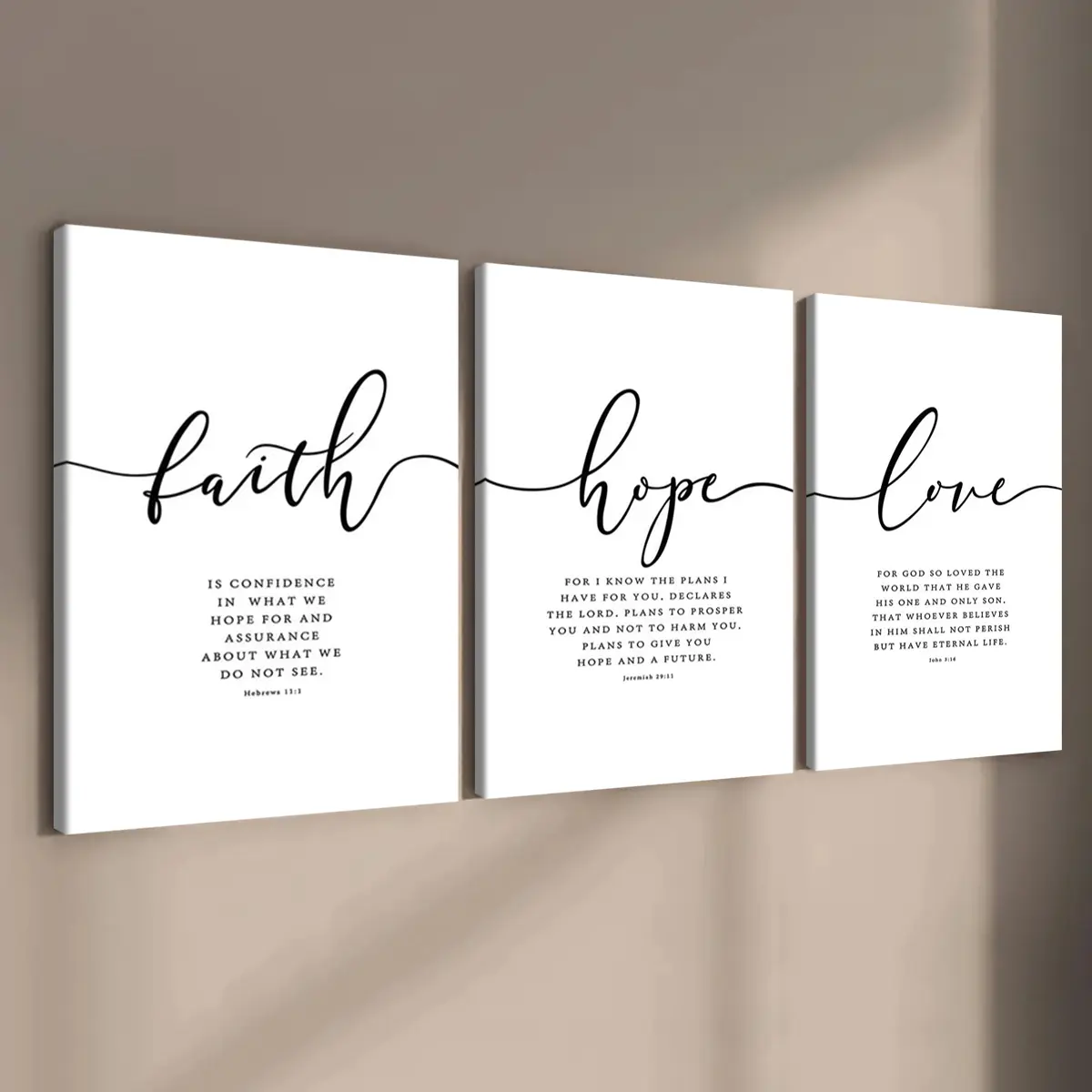 3 wooden frame canvas, "Trust and Love" theme poster, Quote Prints, romantic decoration, Decoration Items, mural, Decorative artwork, Modern Minimalist Design, home decoration, HD, waterproof, art, Home Wall Art