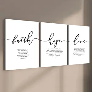 3 wooden frame canvas, "Trust and Love" theme poster, Quote Prints, romantic decoration, mural, Decorative artwork, Modern Minimalist Design, home decoration, HD, waterproof, art