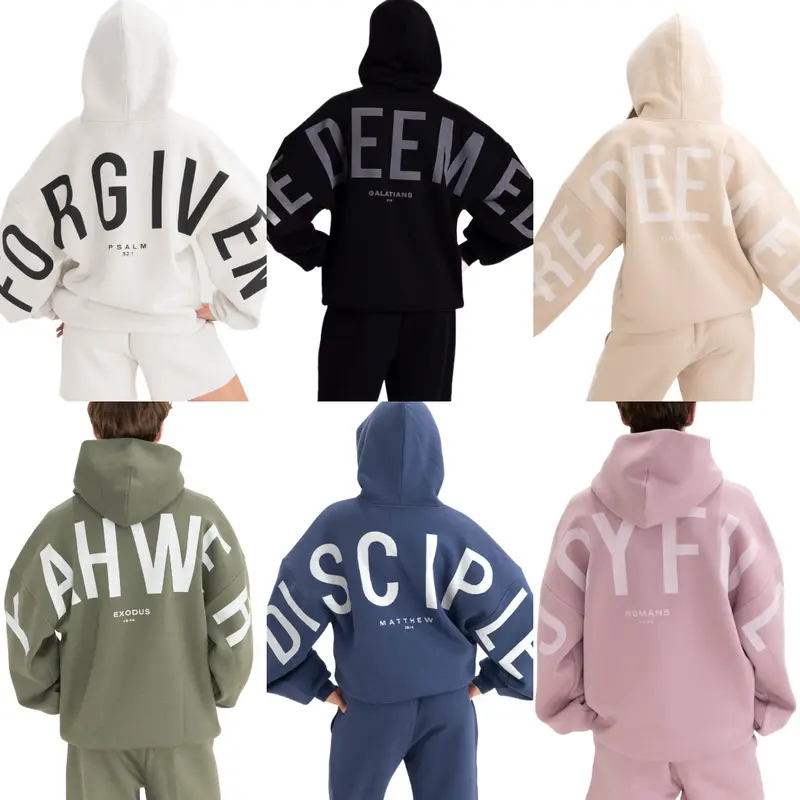 GLO Kingdom Essential Hoodie | Christian Oversized Hoodies, Heavyweight Faith Sweatshirts with Yahweh, Yeshua, Forgiven Designs, Super Soft Religious Apparel Gifts for Women & Men Fit Statement Fleece Pocket Fabric Polyester Cotton