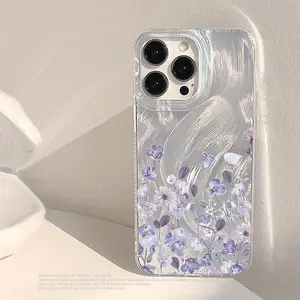 Elegant Purple Floral Phone Case for iPhone 17/16/15/14/13/12/11 Pro Max/Pro/Plus/Air – TPU+PET Anti-Fingerprint Protection