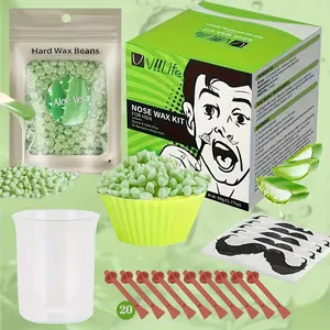 Aloe Vera Nose Wax Kit, Nose Hair Removal Wax Kit, Nose Hair Removal Kit for Men & Women, Hair Removal Products for Home Use, Body Care