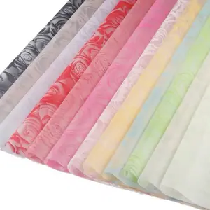 Translucent Rose Print Bouquet Floral Wrap in Various Colors