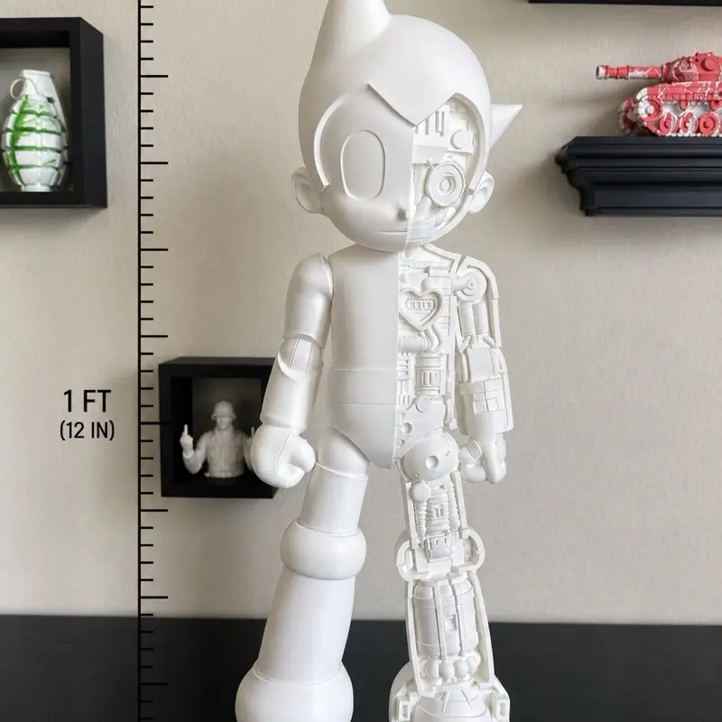 2ft-Tall Artistic Astro Boy-Inspired Display Statue, Large Home Decor Ornaments, White Home Supplies Statue Accessory assembly required
