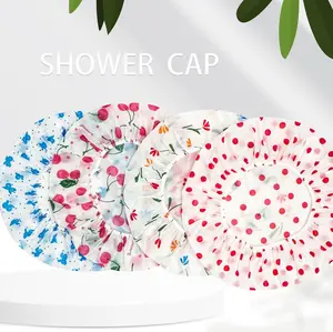 4 Adjustable Printed Reusable Shower Caps with Elastic Bands for Women's Spa Salons High Quality