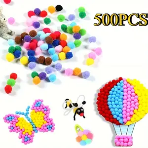 500 Pcs 0.5 Inch Polypropylene Pompoms for Craft Making, Small Pom Poms Balls Art and Craft DIY Decorations(Multicolor)