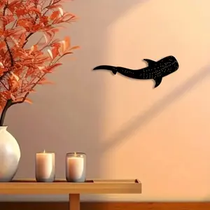 1pc Whale Shark Metal Artistic Wall Art, Whale Shark Statue Mural Decoration, Perfect for Ocean Room, Marine Space, Giant Sea Life Decor, Shark Week Decor, Ideal Gift for Marine Biologists,Perfect For Halloween/Christmas/Easter decor.