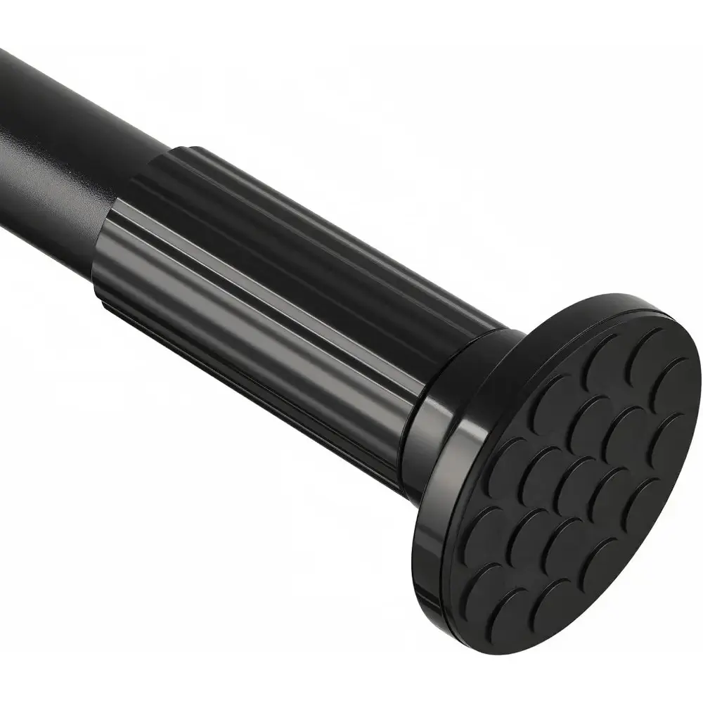 Tension Curtain Rod 51-168 In (4.25-14 Ft), Extra Long Tension Curtain Rod For Patio, Outdoor Curtain Rod No Drilling, Adjustable Spring Shower Rod For Bathroom Window Easy to Install No Rust, Black