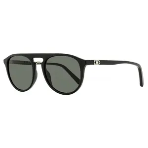 Ferragamo Rounded Pilot Sunglasses SF1090S 001 Black 54mm