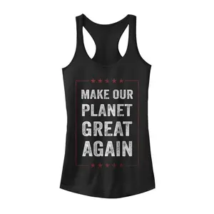 Juniors Womens Lost Gods Make Planet Great Again Racerback Tank Top