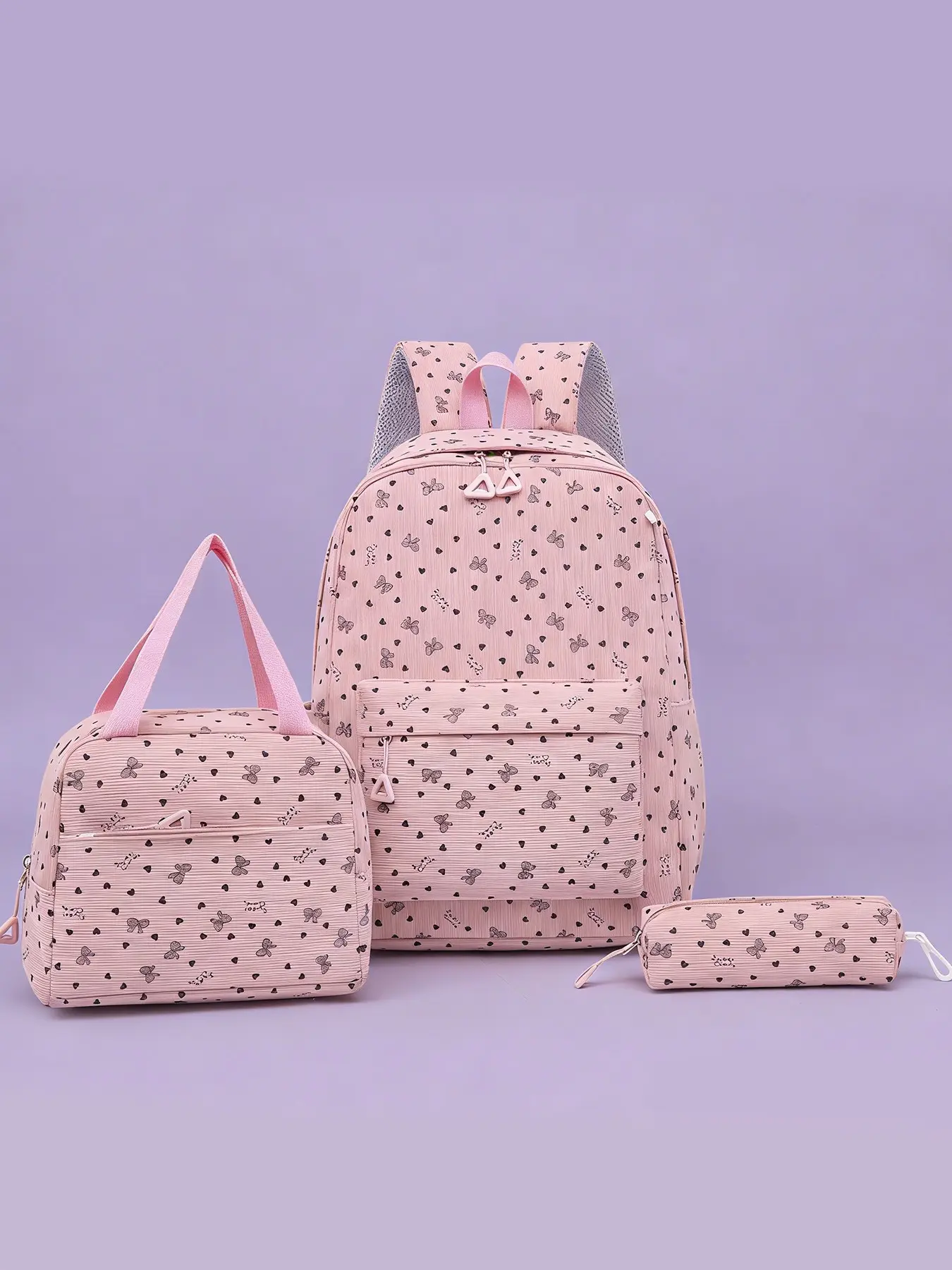 3pcs  Women's backpack, portable backpack, Casual backpack, zipper closure, bow, fashionable and versatile, cute and trendy, suitable for students to go to school, work, commute, outdoor shopping, women's backpack, Backpack Set