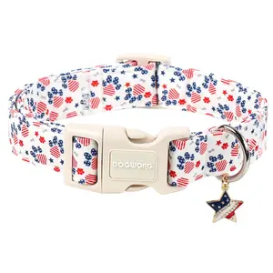 Patriotic American Flag Dog Collar for X-Small & Small Dogs, 4th of July Puppy Collar Fits Neck 8-12 Inches