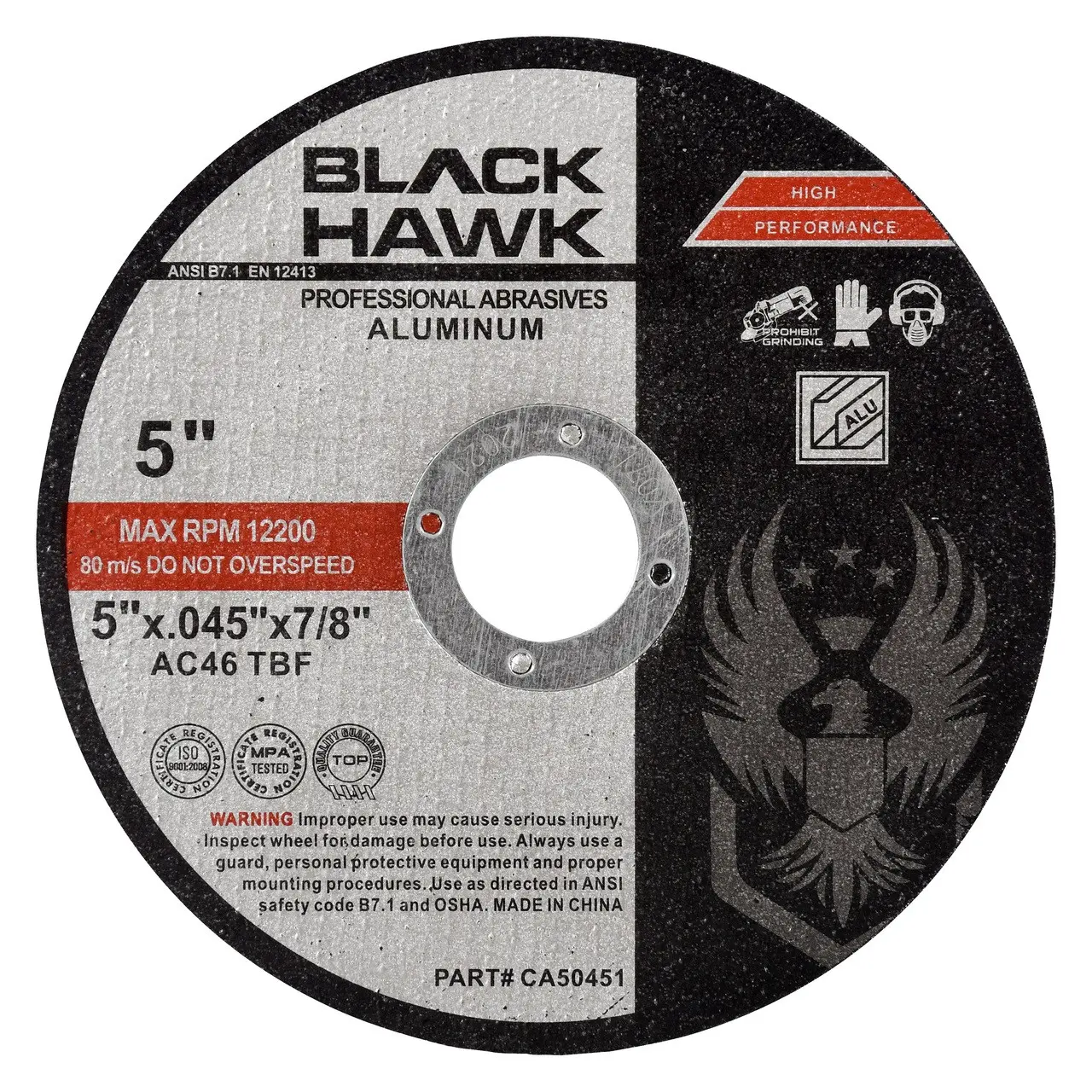 5" x .045" x 7/8" Cutting Disc for Aluminum - 25 Pack