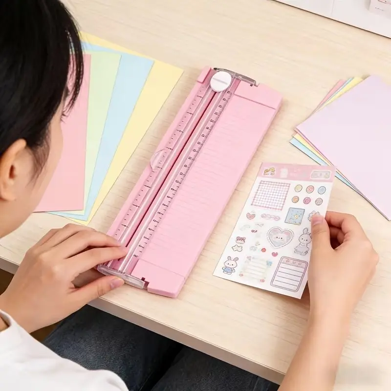 Quick Manual Paper Trimmer with Grid Pattern, Mini Photo Cutter for Precision Cutting, Reusable Lightweight Office Scissors, Paper Cutters